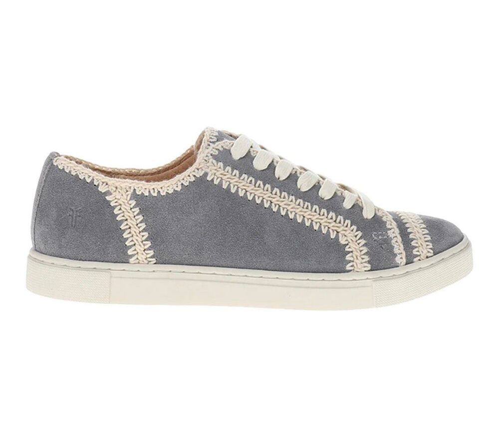 FRYE Grey Ivy Crochet Low Lace Up Sneakers-6.5
